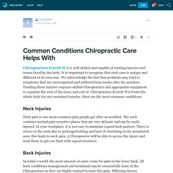Common Conditions Chiropractic Care Helps With: nuccaclinic — LiveJournal