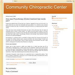 Community Chiropractic Center: How does Physiotherapy Windsor treatment help handle pain?