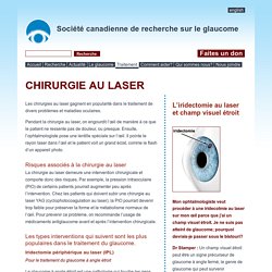 Chirurgie au laser. Société canadienne de recherche sur le glaucome