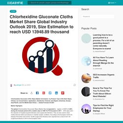 Chlorhexidine Gluconate Cloths Market Share Global Industry Outlook 2019, Size Estimation to reach USD 13948.89 thousand