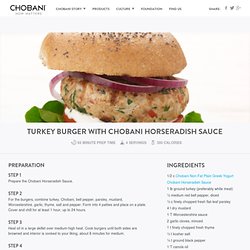 Yogurt - Turkey Burger with Chobani Horseradish Sauce