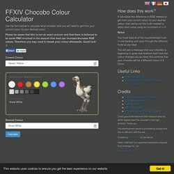 FFXIV Chocobo Colour Calculator