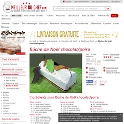 Buche de Noël chocolat/poire - Recette illustrée de Buche de Noël chocolat/poire