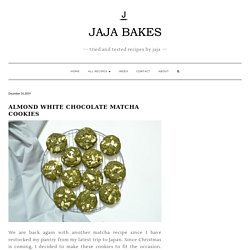 Almond White Chocolate Matcha Cookies - Jaja Bakes - jajabakes.com