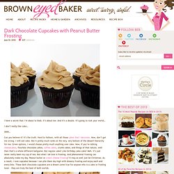 Dark Chocolate Cupcakes with Peanut Butter Frosting