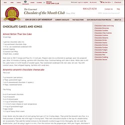 The Gourmet Chocolate Club Chocolate Cake Recipes and Icings Rec