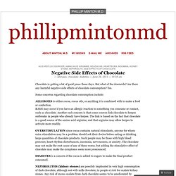 Negative Side Effects of Chocolate « phillipmintonmd