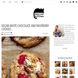 Vegan white chocolate and raspberry cookies