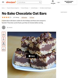 No Bake Chocolate Oat Bars Recipe