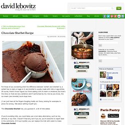 Chocolate Sherbet Recipe