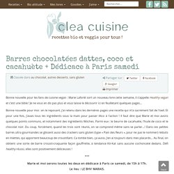 » Barres chocolatées dattes, coco et cacahuète + Dédicace à Paris samedi