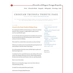 Chogyam Trungpa Tribute Page: A toast to the Dorje Dradul of Mukpo Dong