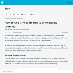 How to Use Choice Boards to Differentiate Learning