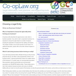 Choice of Entity - Co-opLaw.org