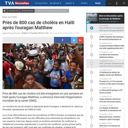 Près de 800 cas de choléra en Haïti après l'ouragan Matthew