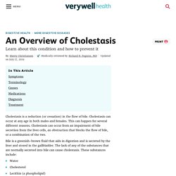 Cholestasis: Symptoms, Causes, Diagnosis, and Treatment