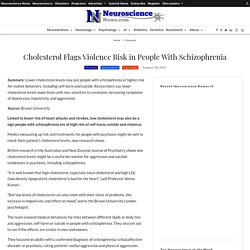 Cholesterol Flags Violence Risk in People With Schizophrenia
