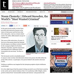 Edward Snowden, the World's "Most Wanted Criminal"