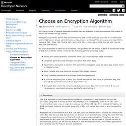 Choose an Encryption Algorithm