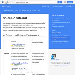 Choose an ad format - AdWords Help
