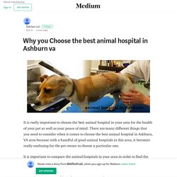 Why you Choose the best animal hospital in Ashburn va
