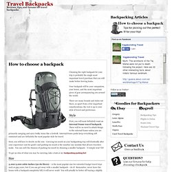 How to choose a travel backpack - StumbleUpon