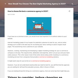 How to choose the best e-commerce agency in 2020?