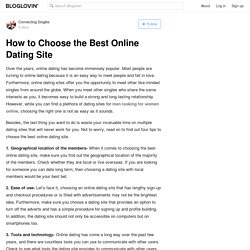 How to Choose the Best Online Dating Site