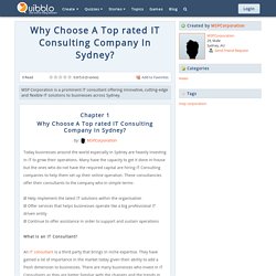 Why Choose A Top rated IT Consulting Company In Sydney?