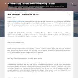 How to Choose a Content Writing Service