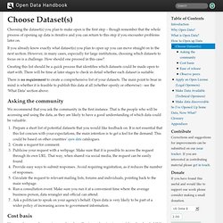 Choose Dataset(s) — Open Data Handbook