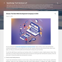 Choose The Best Web Development Company In 2020