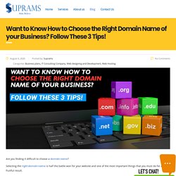 How to Choose the Right Domain Name of your Business – Suprams