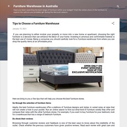 Tips to Choose a Furniture Warehouse