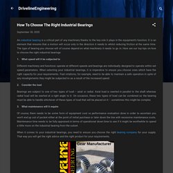 How To Choose The Right Industrial Bearings