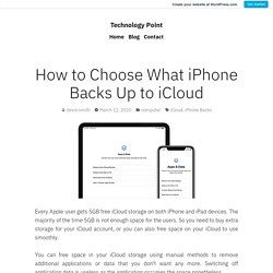 How to Choose What iPhone Backs Up to iCloud – Technology Point