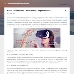 Top Reasons to Choose the Best E-learning Companies in India