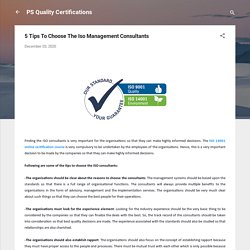 5 Tips To Choose The Iso Management Consultants