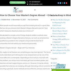 How to Choose Your Master's Degree Abroad