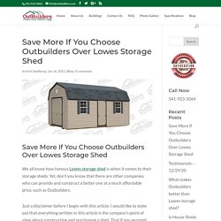 Save More If You Choose Outbuilders Over Lowes Storage Shed 