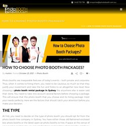 How to Choose Photo Booth Packages?