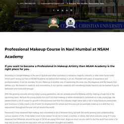 Choose Professional Makeup Course In Navi Mumbai - NSAM Academy