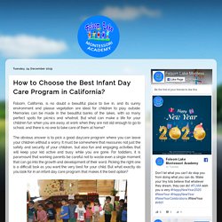 How to Choose the Best Infant Day Care Program in California?