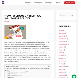 How To Choose A Right Car Insurance Policy?