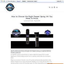 How to Choose the Right Pepper Spray: All You Need To Know – Security Pro USA