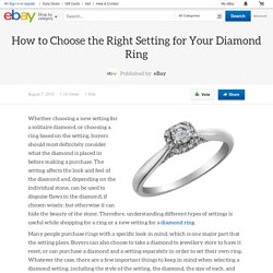 How to Choose the Right Setting for Your Diamond Ring