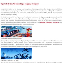 Tips to Help You Choose a Right Shipping Company