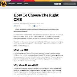 How To Choose The Right CMS
