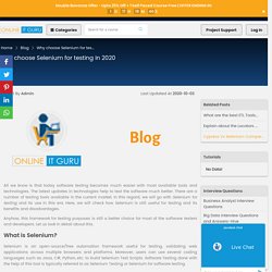 Why choose Selenium for testing in 2020