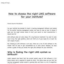 How to choose the right LMS software for your institute